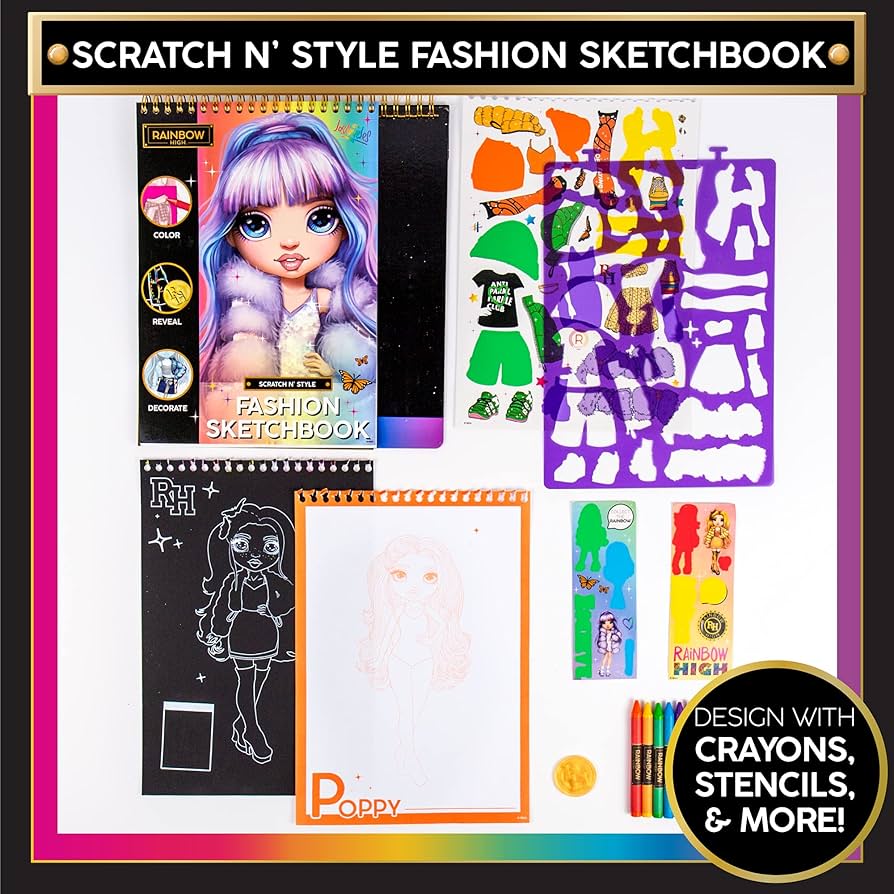 Amazon.com: Horizon Group USA Rainbow High Scratch 'n Style